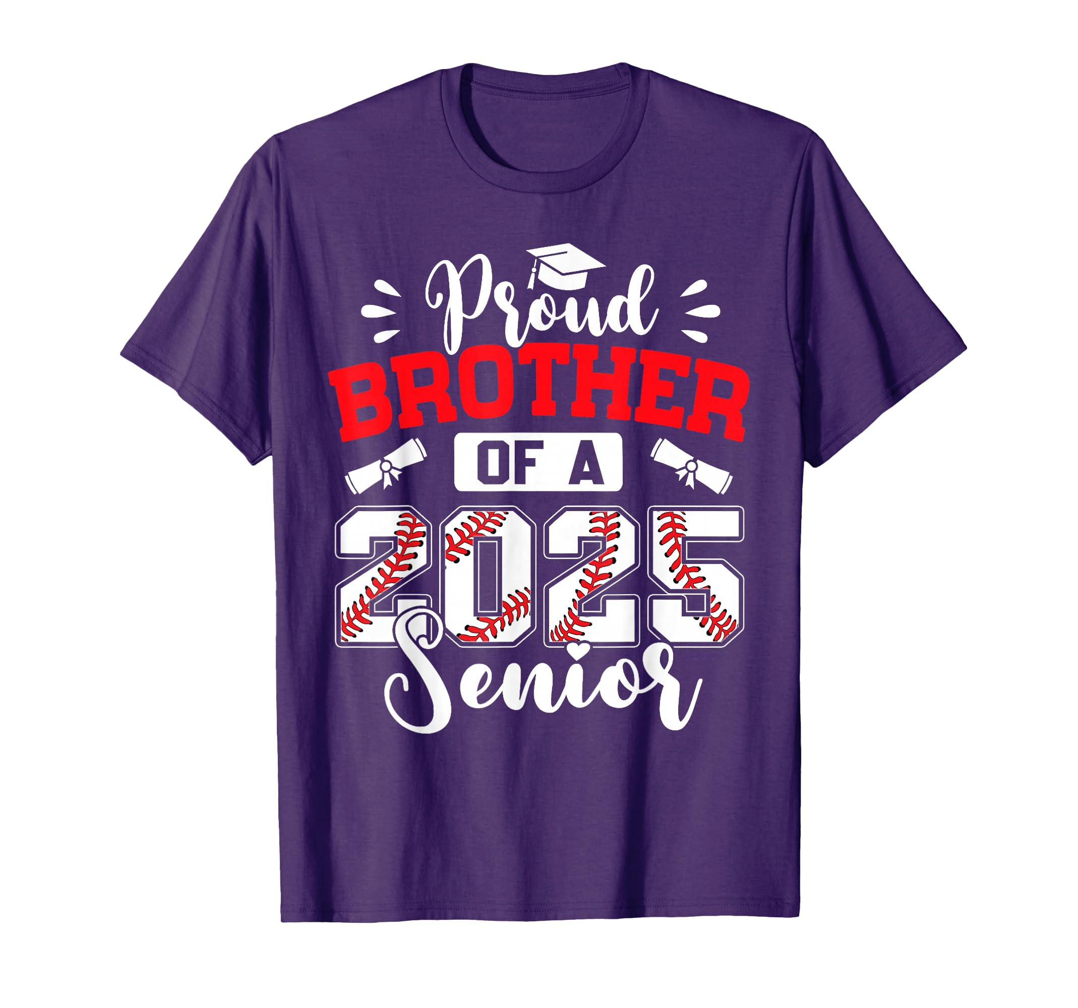 Proud Brother 2025 Senior Baseball T-Shirt - Aesthetic Graphic Men Women - T-Shirt, Sweatshirt, Hoodie