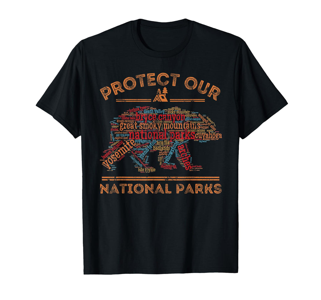 Protect Our Parks National Park Bear T-Shirt - Novelty Apparel for Adults - T-Shirt, Sweatshirt, Hoodie