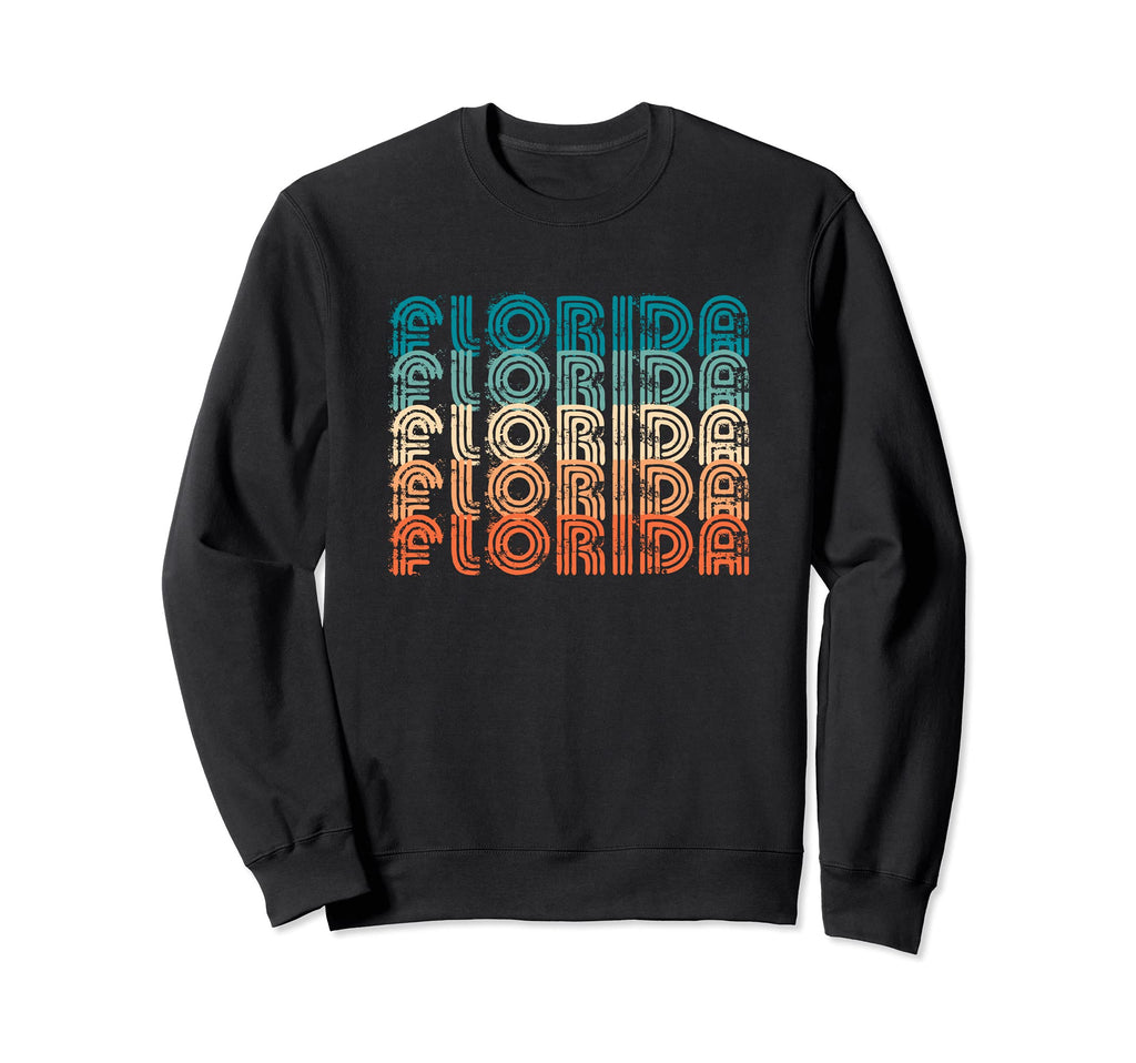 70S Florida Distressed Typographic Sweatshirt - Unique Graphic for Adults - T-Shirt, Sweatshirt, Hoodie