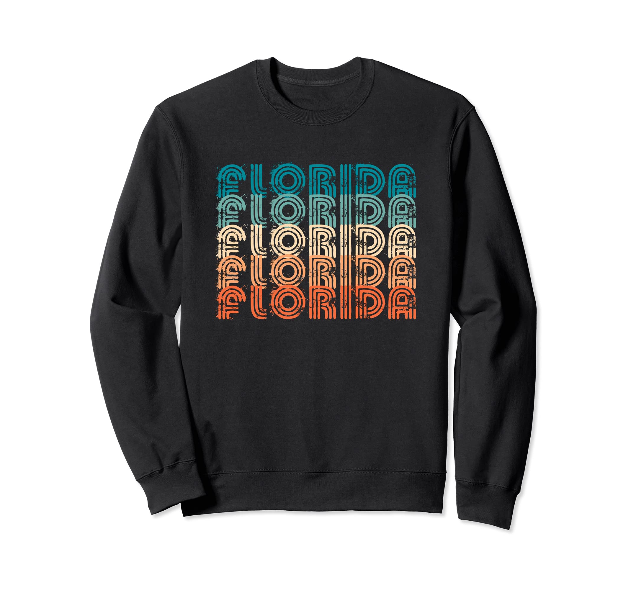 70S Florida Distressed Typographic Sweatshirt - Unique Graphic for Adults - T-Shirt, Sweatshirt, Hoodie