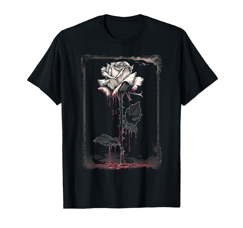 Anime Goth Withered Rose Blood Gothic Art T-Shirt - Trendy Graphic Unisex - T-Shirt, Sweatshirt, Hoodie