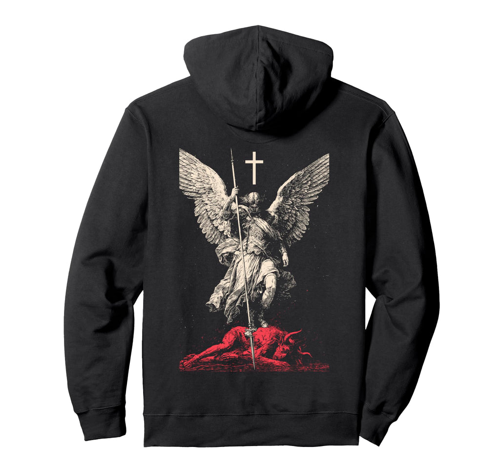 Saint Michael Archangel Streetwear Heavy Hoodie - Custom Art Print Unisex - T-Shirt, Sweatshirt, Hoodie