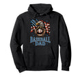 Patriotic Baseball Father Usa Flag Hoodie - Custom Art Print Men Women - T-Shirt, Sweatshirt, Hoodie