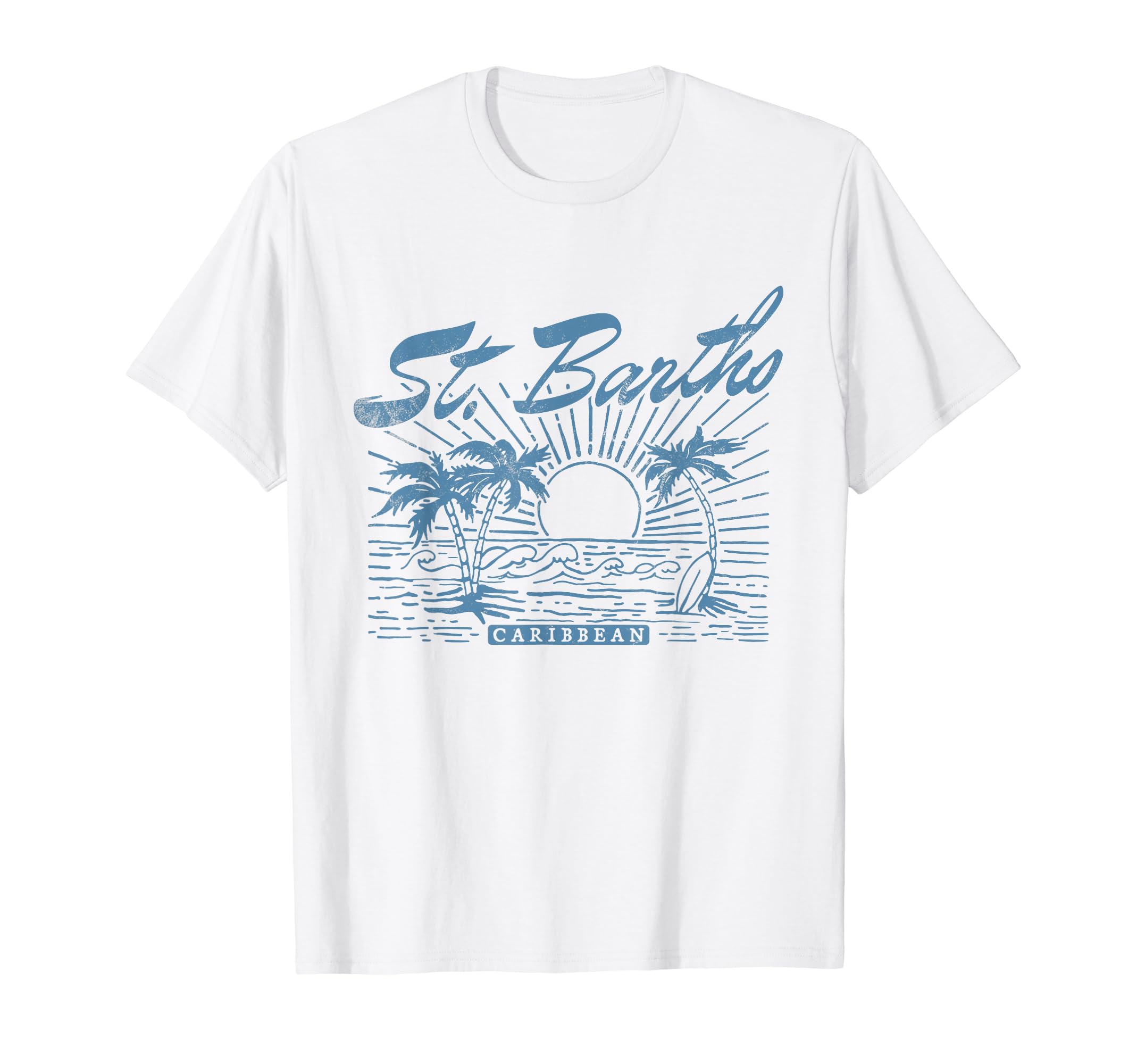St Barths Caribbean Distressed Beach T-Shirt - Graphic Print Unisex - T-Shirt, Sweatshirt, Hoodie