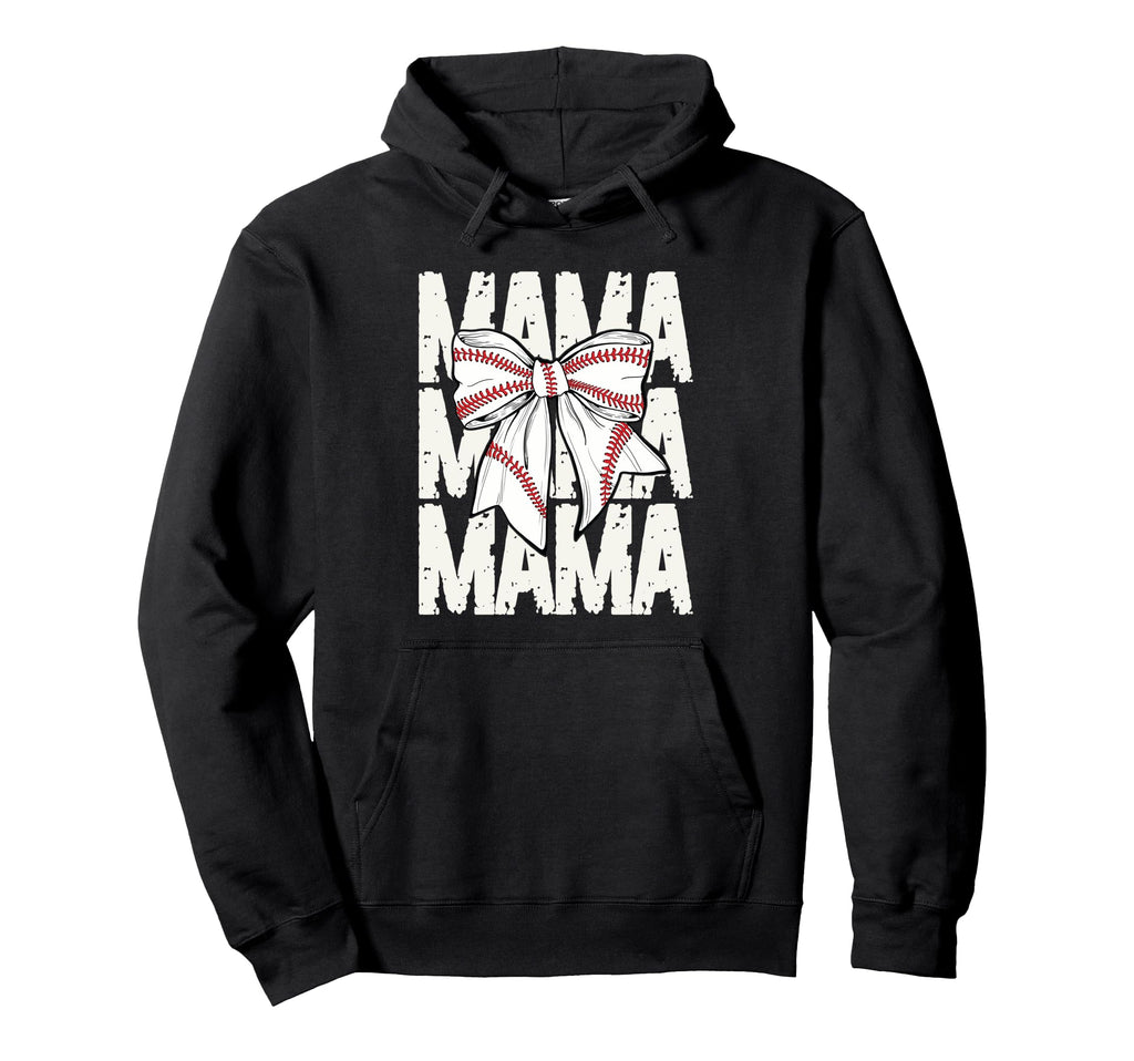 Baseball Mama Coquette Bow Sports Mom Hoodie - Streetwear Style Unisex - T-Shirt, Sweatshirt, Hoodie