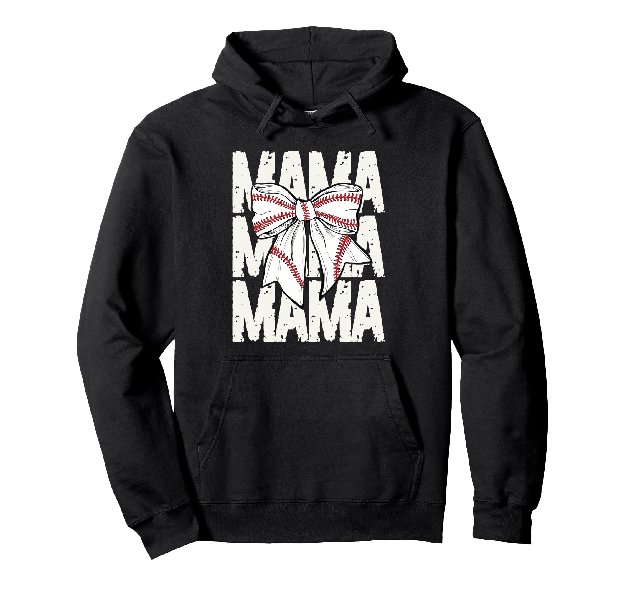 Baseball Mama Coquette Bow Sports Mom Hoodie - Streetwear Style Unisex - T-Shirt, Sweatshirt, Hoodie