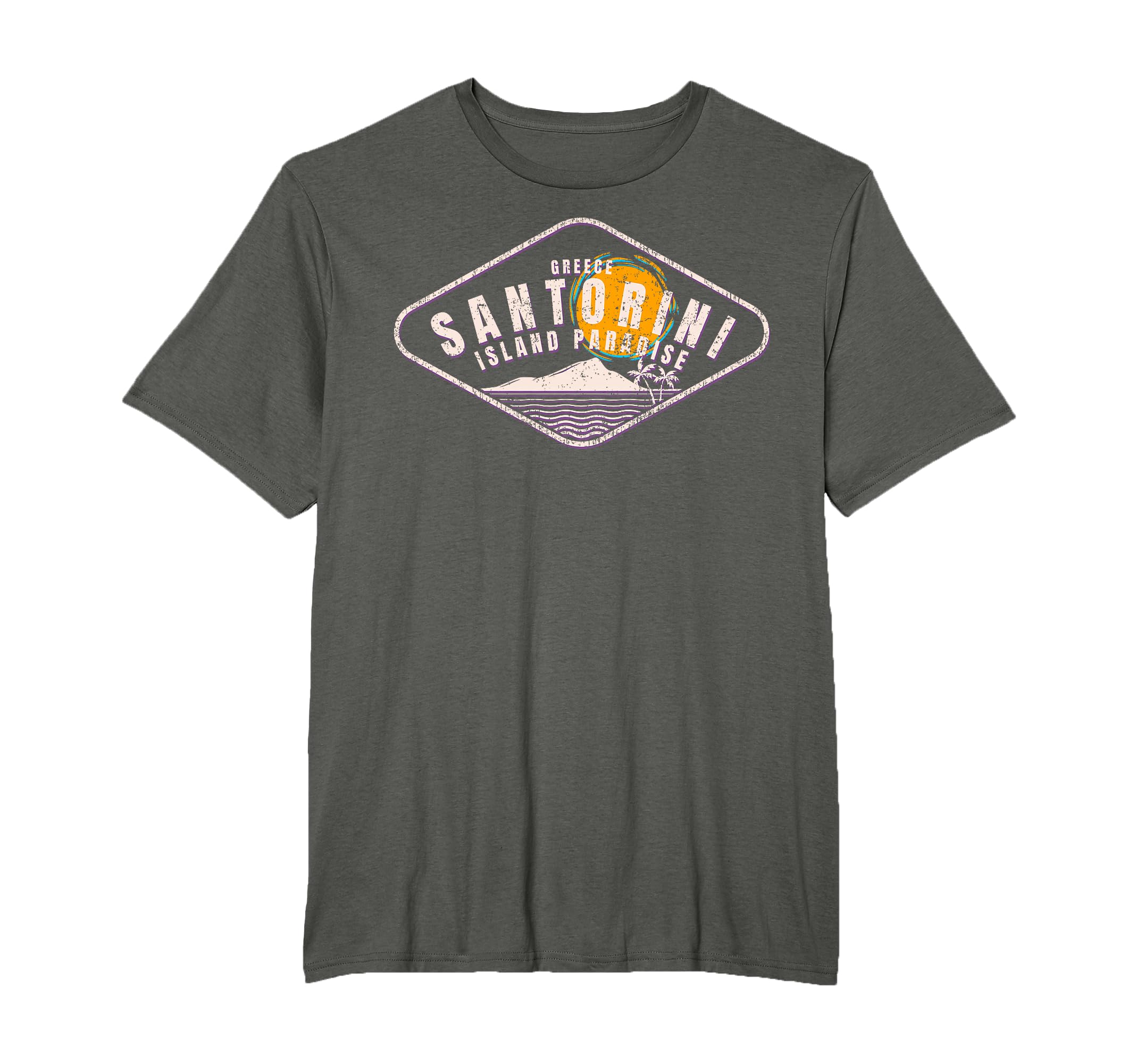 Santorini Island Greece Distressed T-Shirt - Unique Graphic Men Women - T-Shirt, Sweatshirt, Hoodie