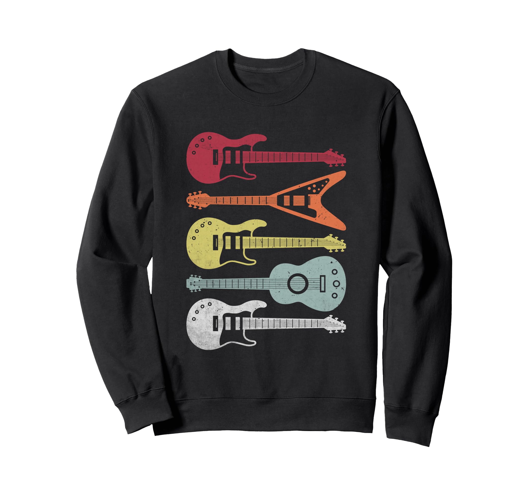 Colorful Guitar Rock Music Sweatshirt - Fun Novelty Design Men Women - T-Shirt, Sweatshirt, Hoodie