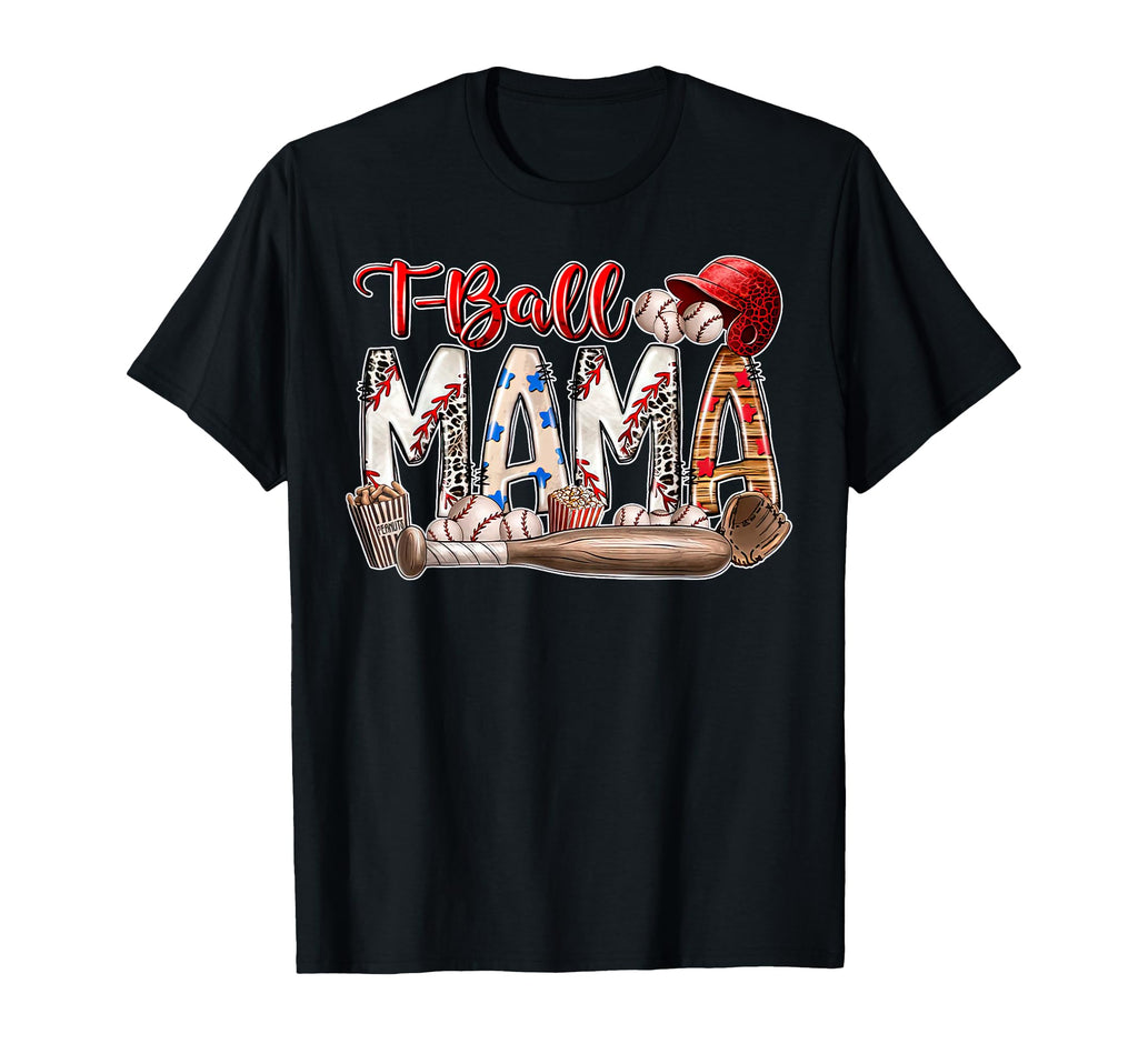 Tball Mama Leopard Bleached Tball Heart Mom T-Shirt - Graphic Print Unisex - T-Shirt, Sweatshirt, Hoodie