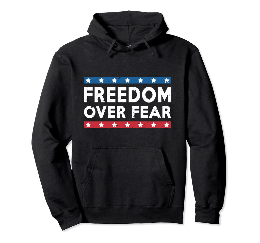 Freedom Over Fear Distressed Hoodie - Aesthetic Graphic for Adults - T-Shirt, Sweatshirt, Hoodie