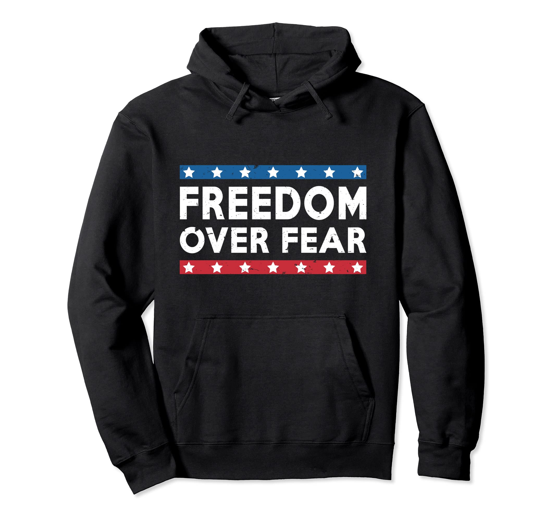 Freedom Over Fear Distressed Hoodie - Aesthetic Graphic for Adults - T-Shirt, Sweatshirt, Hoodie