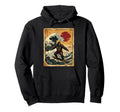 Bigfoot Surfing Great Wave Japanese Art 90S Hoodie - Unique Graphic Unisex - T-Shirt, Sweatshirt, Hoodie
