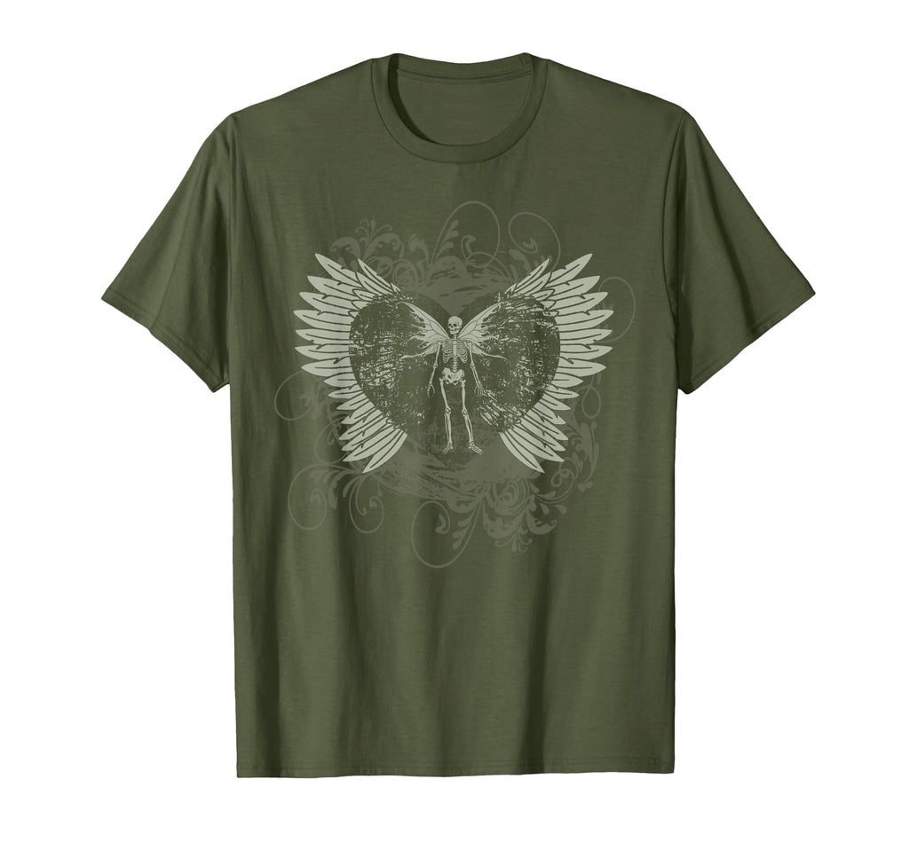 Aesthetic Y2K Fairy Wings Skeleton T-Shirt - Custom Art Print for Adults - T-Shirt, Sweatshirt, Hoodie