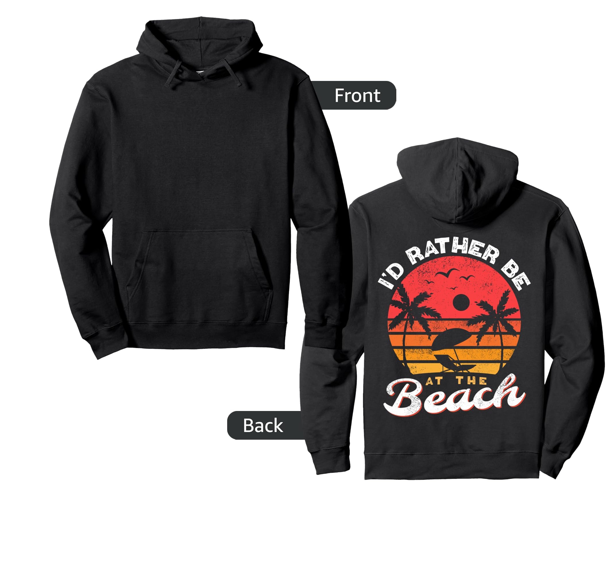 Id Rather Be Beach Summer Sea Funny Sunset Hoodie - Custom Art Print Unisex - T-Shirt, Sweatshirt, Hoodie