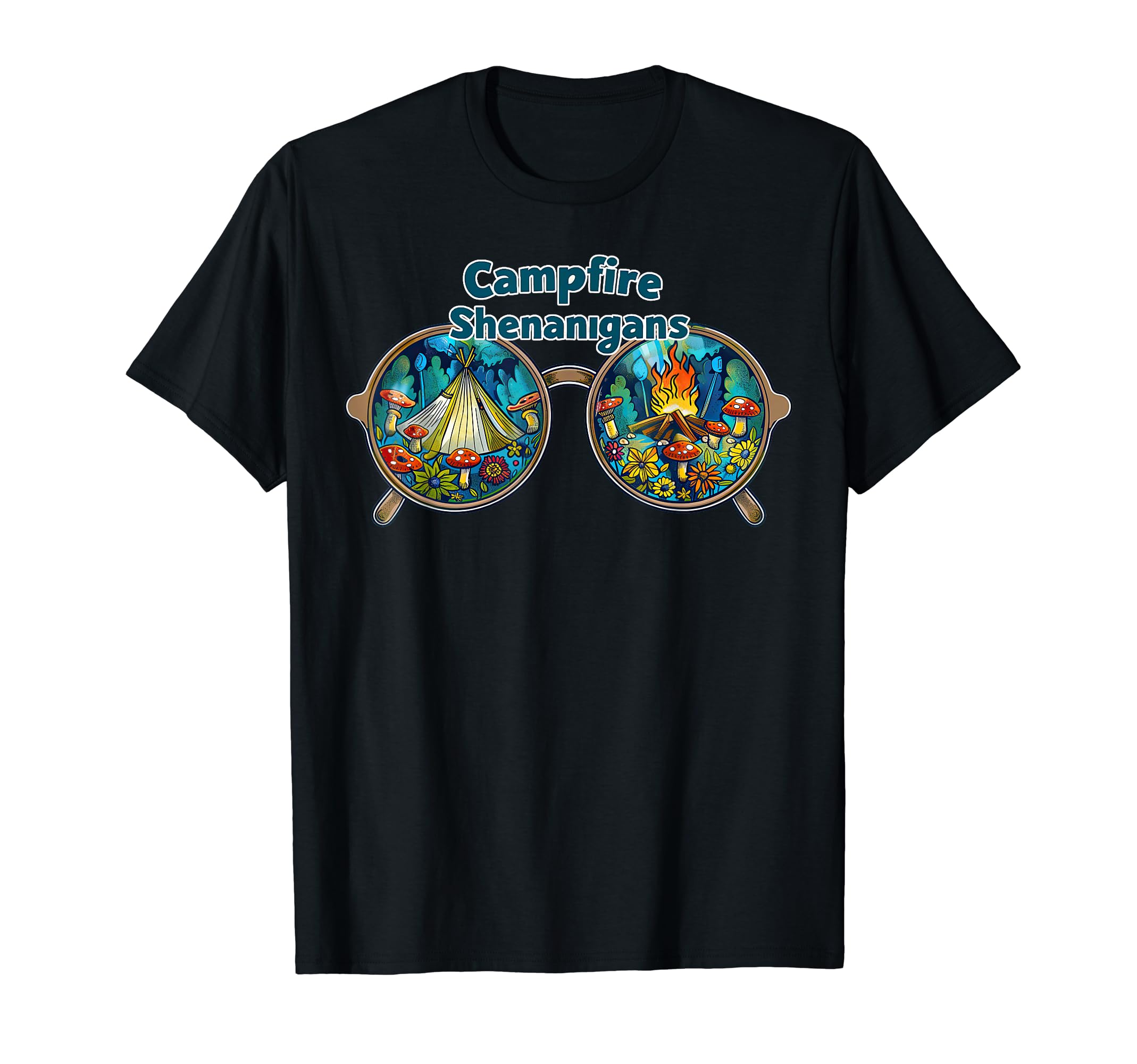 Campfire Shenanigans Boho Hippie Sunglasses T-Shirt - Trendy Graphic Unisex - T-Shirt, Sweatshirt, Hoodie