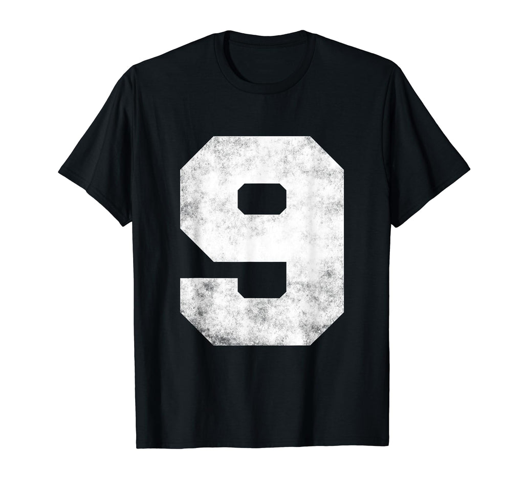 Big Distressed Number 9 Nine Numeric T-Shirt - Fun Novelty Design Unisex - T-Shirt, Sweatshirt, Hoodie