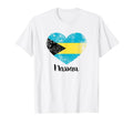 Nassau Bahamas Distressed Flag Heart T-Shirt - Custom Art Print for Adults - T-Shirt, Sweatshirt, Hoodie