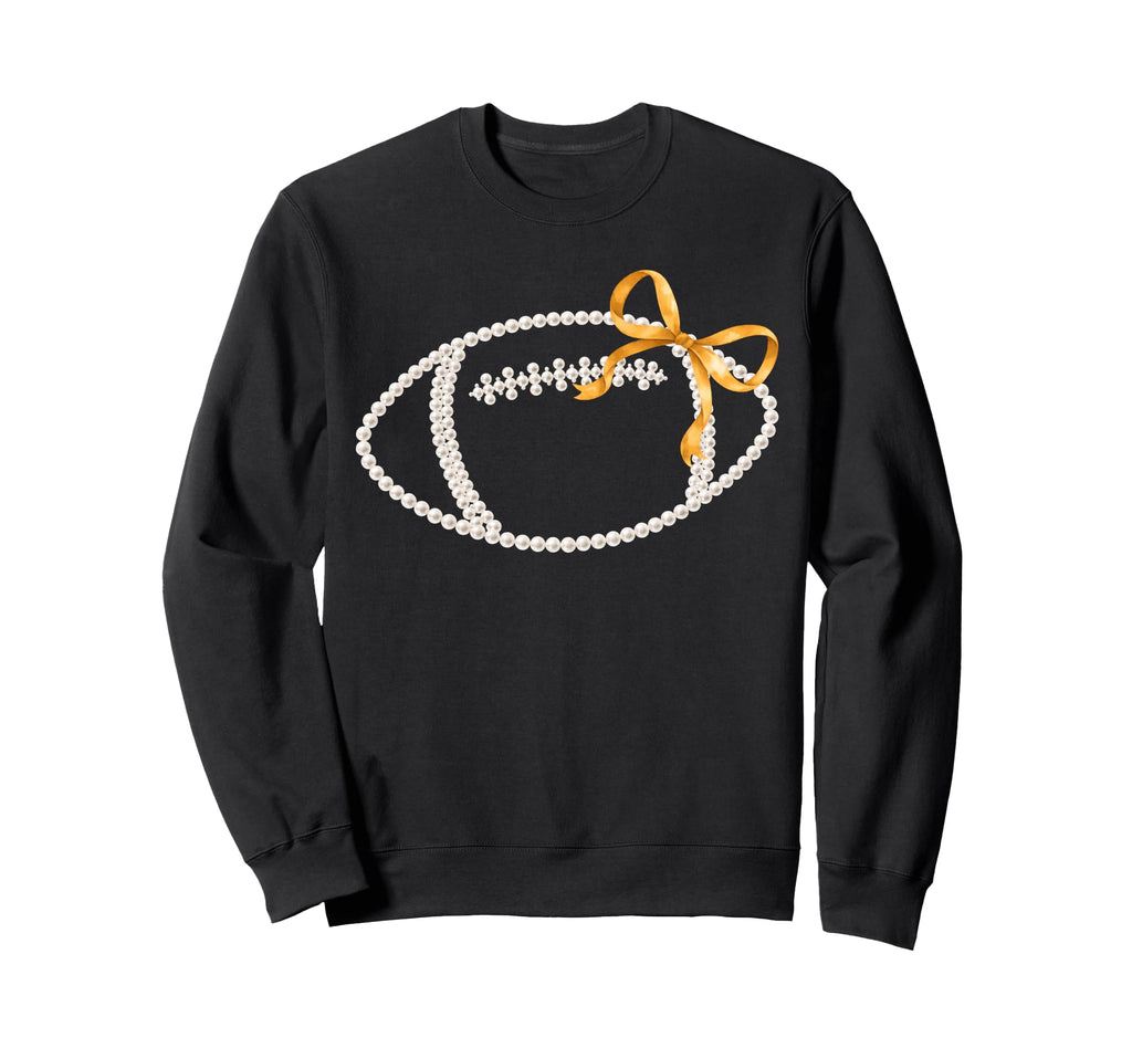 Coquette Pearl Bow Football Funny Sweatshirt - Graphic Print for Adults - T-Shirt, Sweatshirt, Hoodie
