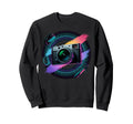 Colorful Camera Electric Sweatshirt - Casual Everyday Wear Unisex - T-Shirt, Sweatshirt, Hoodie
