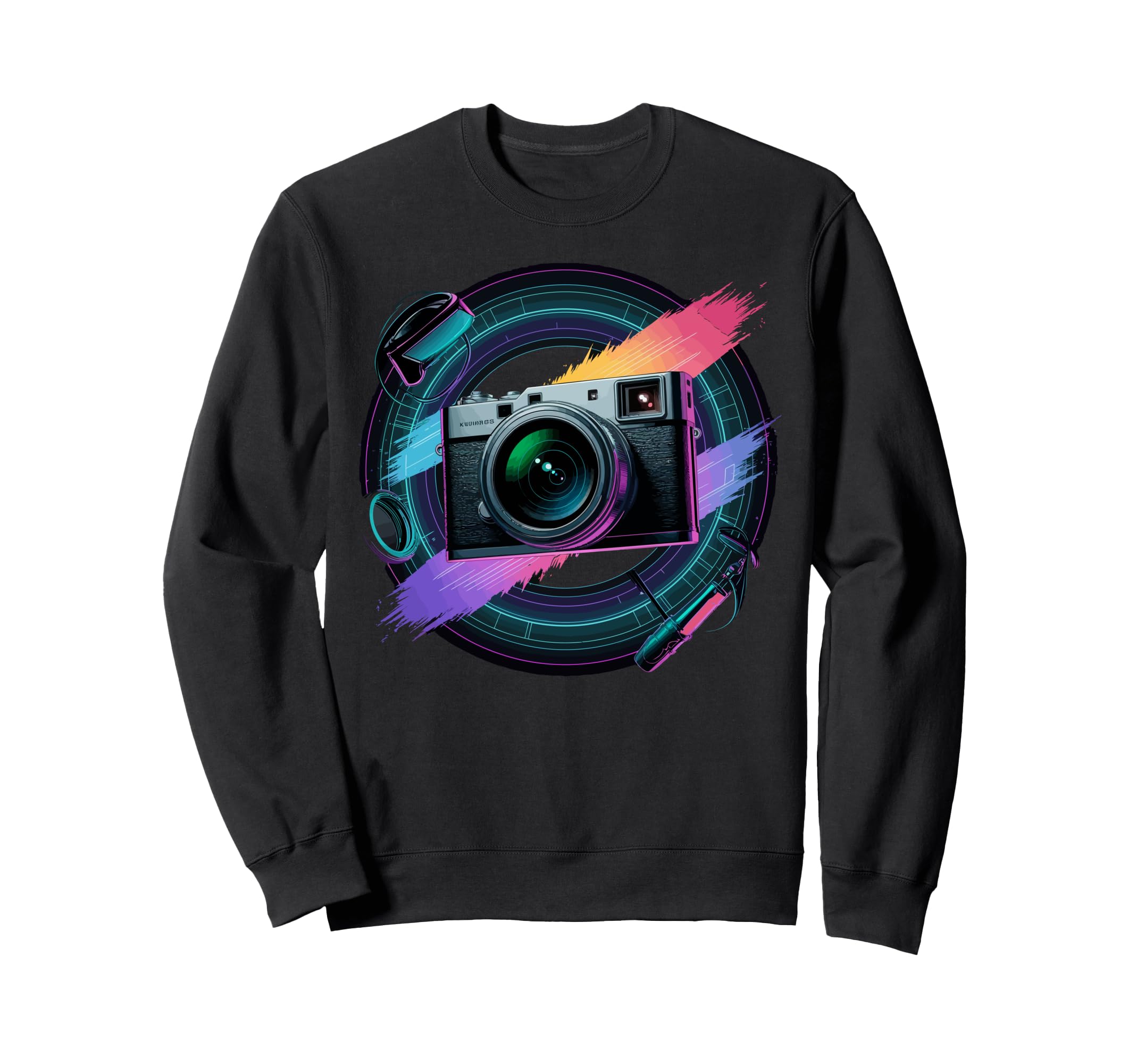Colorful Camera Electric Sweatshirt - Casual Everyday Wear Unisex - T-Shirt, Sweatshirt, Hoodie