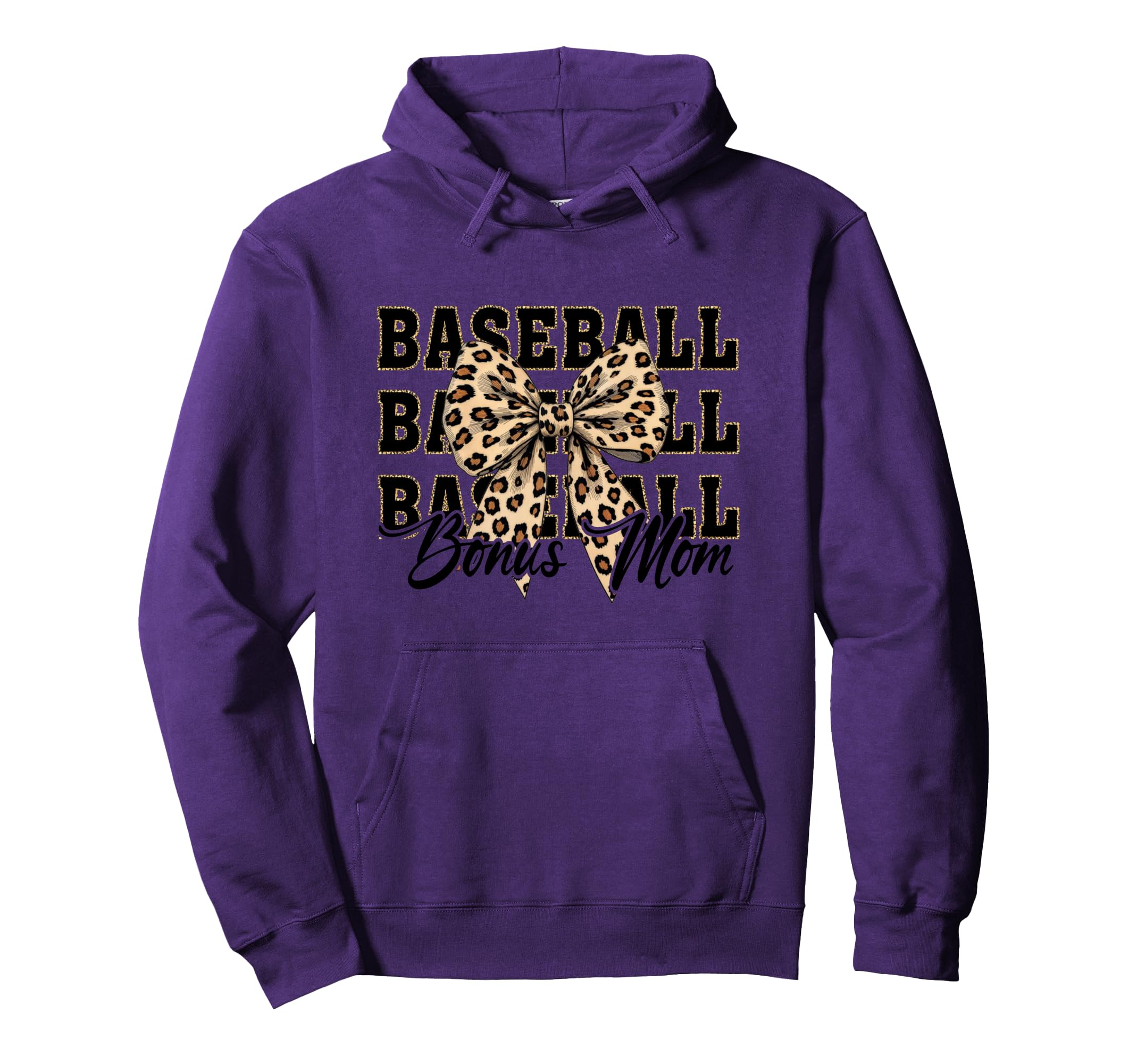 Baseball Bonus Mom Coquette Bow Leopard Hoodie - Trendy Graphic for Adults - T-Shirt, Sweatshirt, Hoodie