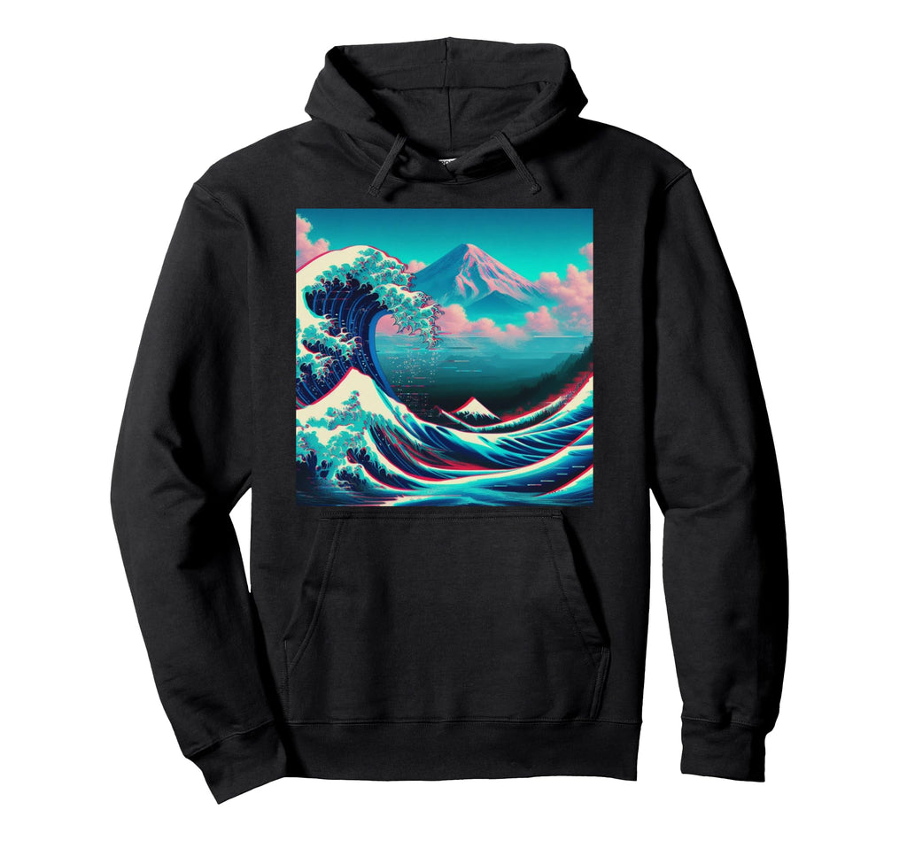 Great Wave Off Kanagawa Vaporwave Hoodie - Streetwear Style for Adults - T-Shirt, Sweatshirt, Hoodie