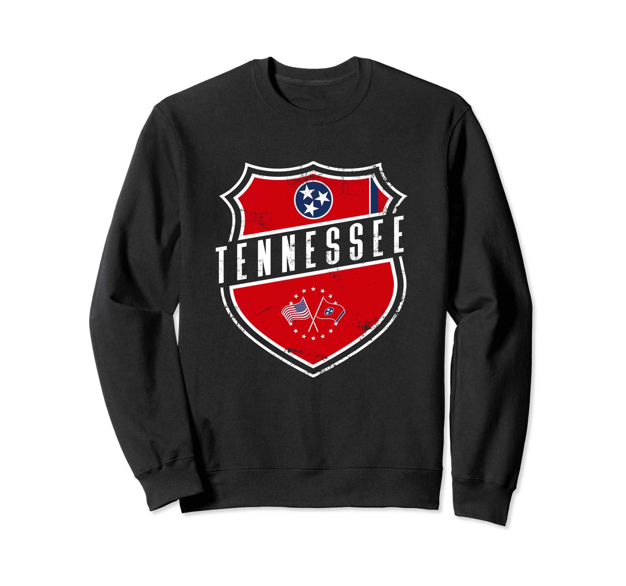Distressed Usa And Tennessee Flag Sweatshirt - Fun Novelty Design Unisex - T-Shirt, Sweatshirt, Hoodie