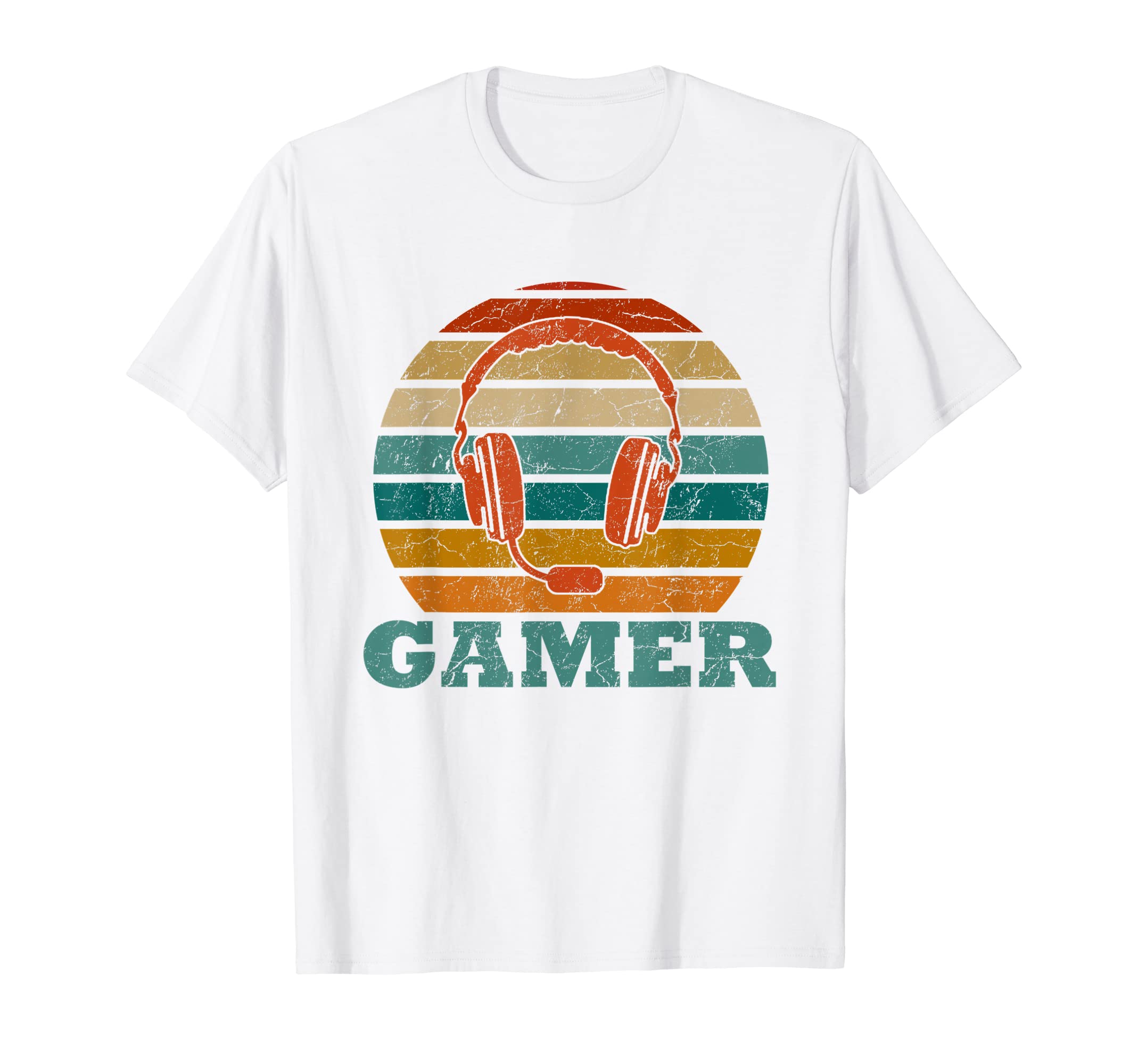 Gamer Headset Video Games Players Sunset T-Shirt - Graphic Print Unisex - T-Shirt, Sweatshirt, Hoodie