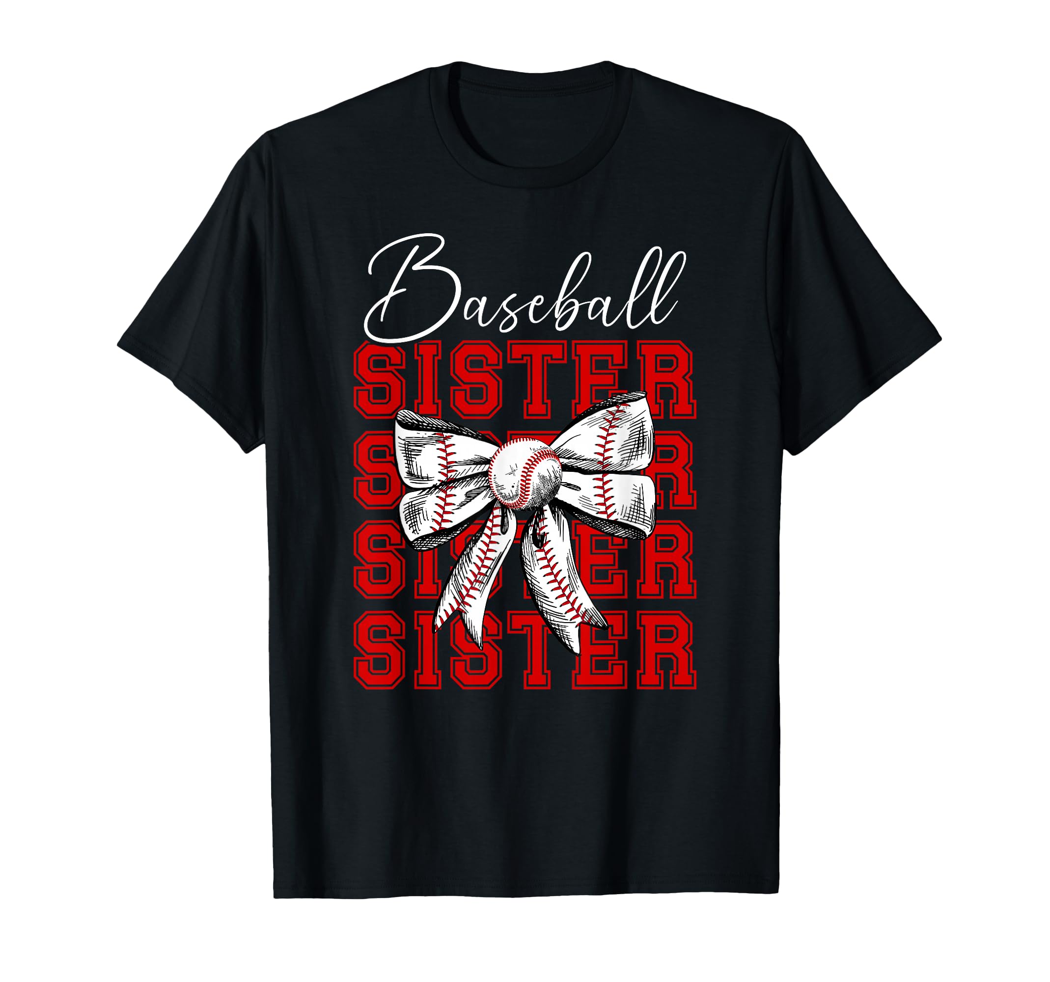 Baseball Sister Baseball Player Coquette T-Shirt - Unique Graphic Unisex - T-Shirt, Sweatshirt, Hoodie