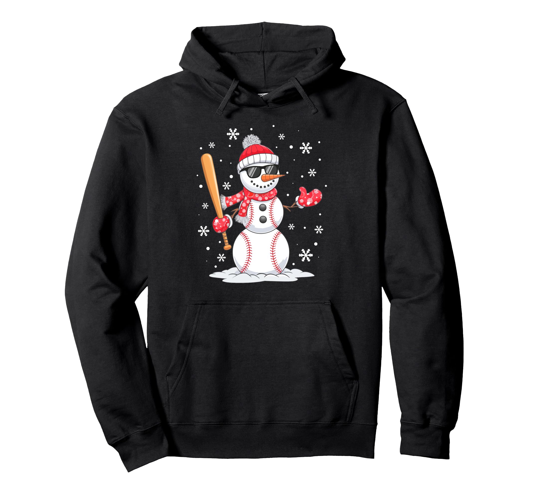 Santa Hat Snowman Family Matching Baseball Hoodie - Novelty Apparel Unisex - T-Shirt, Sweatshirt, Hoodie