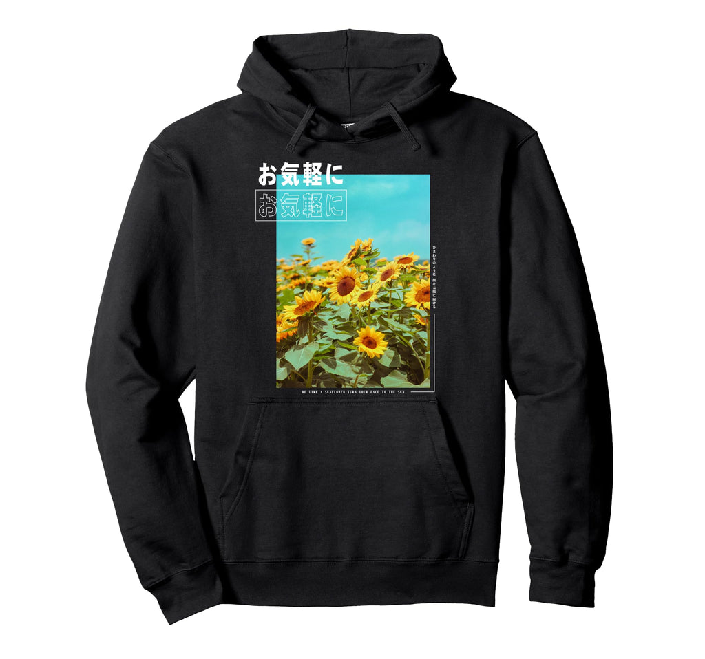 Japanese Sunflower Streetwear Tokyo Hoodie - Aesthetic Graphic for Adults - T-Shirt, Sweatshirt, Hoodie