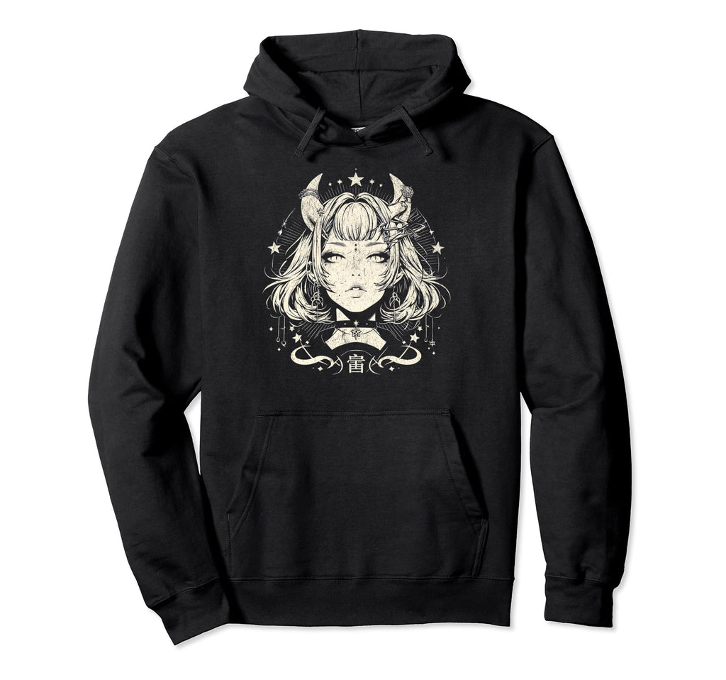 Goth Grunge Demon Anime Waifu Horror Alt Hoodie - Minimalist Print Unisex - T-Shirt, Sweatshirt, Hoodie