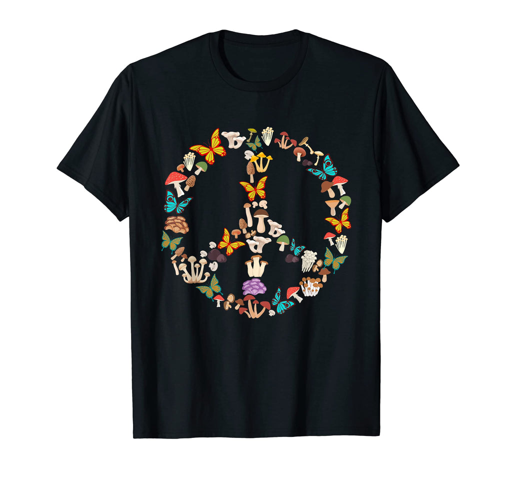Funny Hippie Peace Sign Mushroom T-Shirt - Fun Novelty Design Unisex - T-Shirt, Sweatshirt, Hoodie