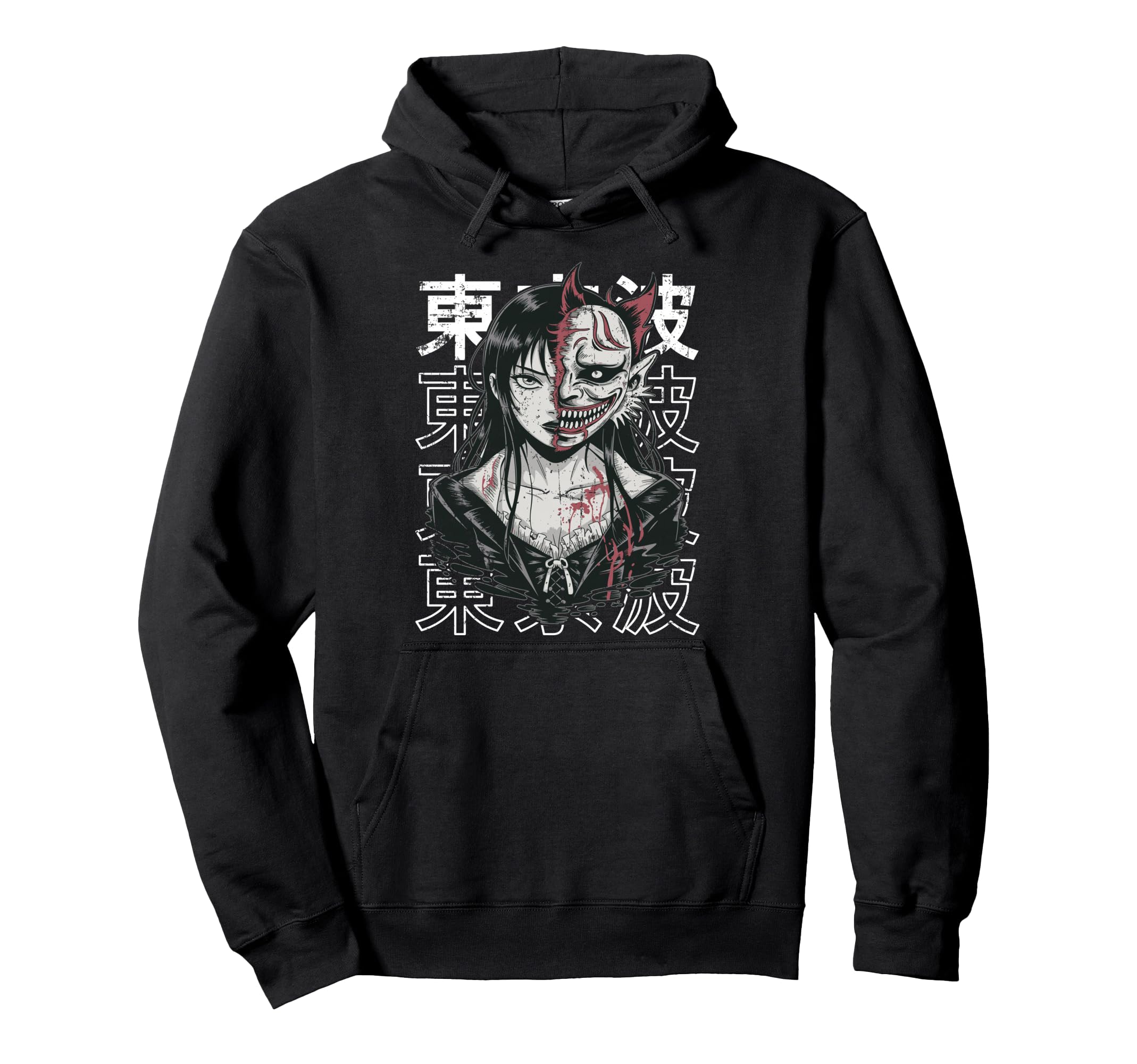 Japanese Horror Anime Manga Y2K Hoodie - Fun Novelty Design Men Women - T-Shirt, Sweatshirt, Hoodie
