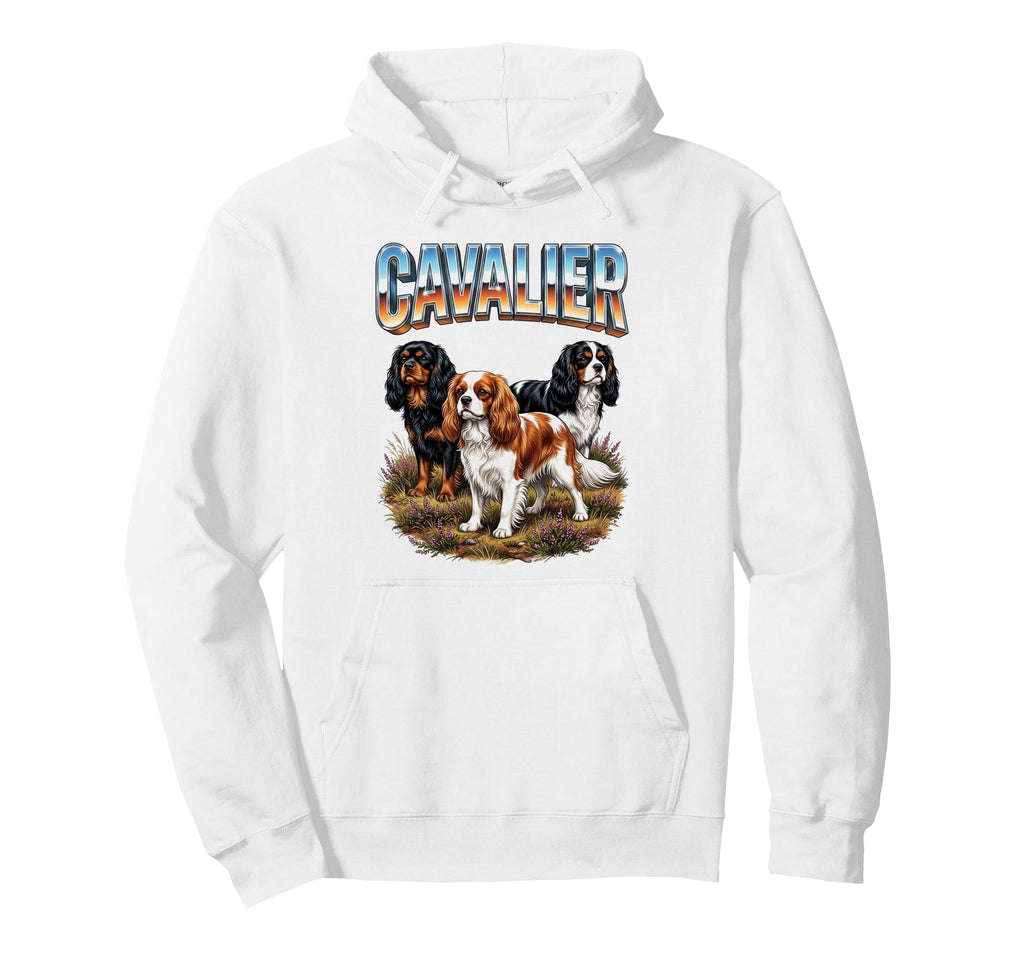 Cavalier King Charles Spaniel Dog Hoodie - Minimalist Print for Adults - T-Shirt, Sweatshirt, Hoodie