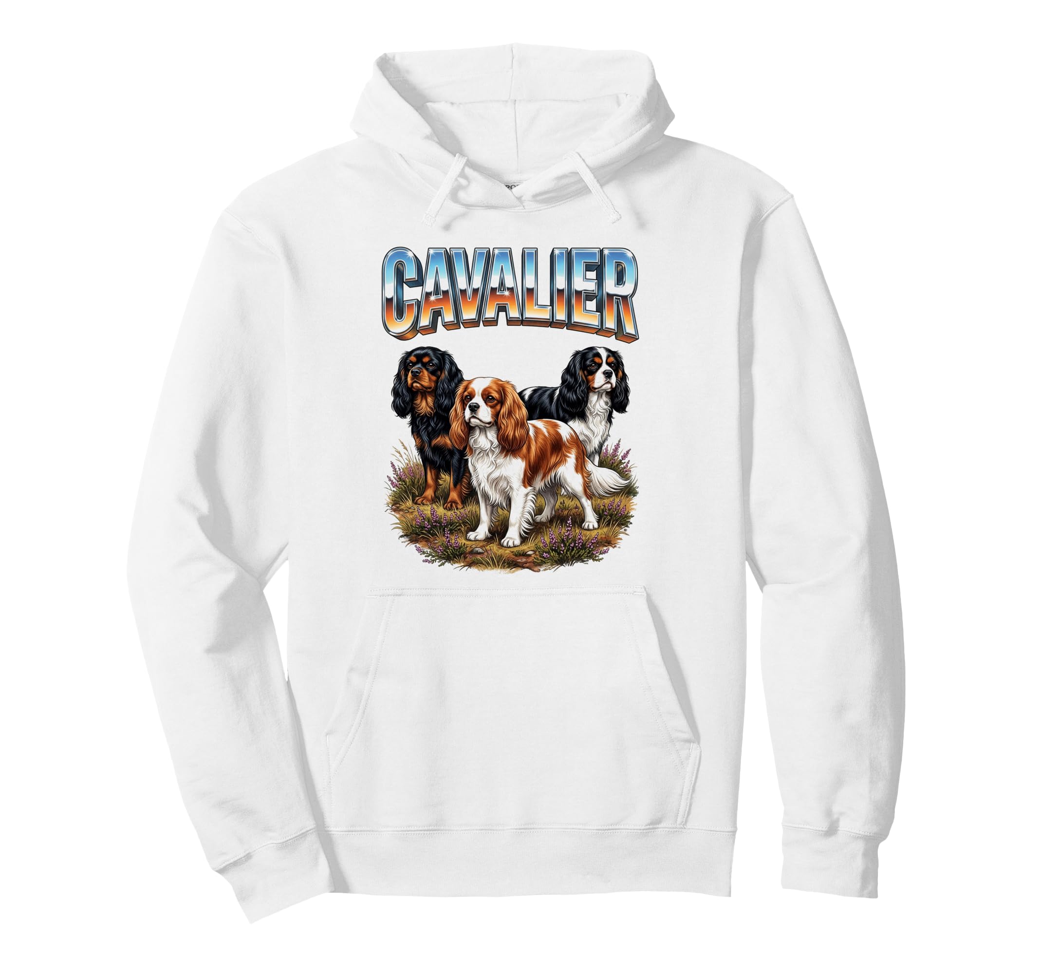 Cavalier King Charles Spaniel Dog Hoodie - Minimalist Print for Adults - T-Shirt, Sweatshirt, Hoodie