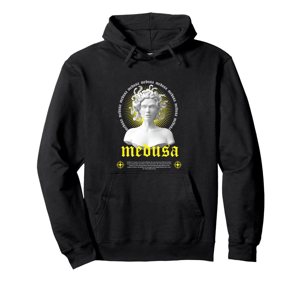 Medusa Sculpture Greek Aesthetic Edgy Hoodie - Unique Graphic Men Women - T-Shirt, Sweatshirt, Hoodie