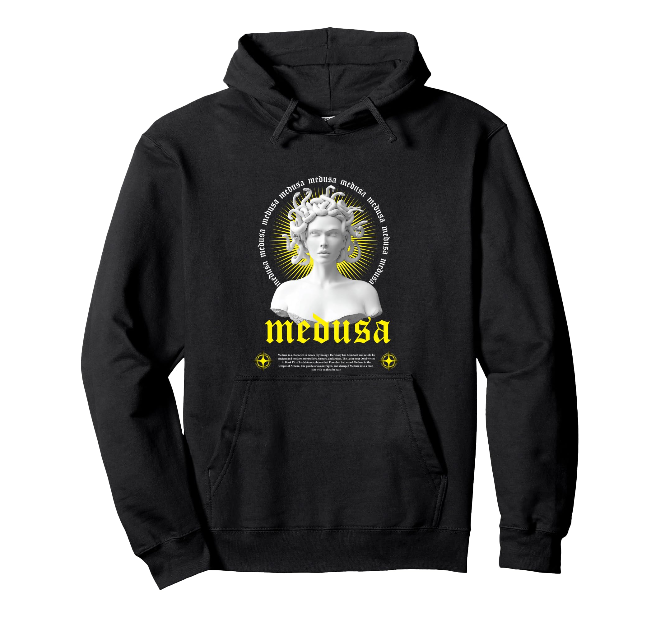 Medusa Sculpture Greek Aesthetic Edgy Hoodie - Unique Graphic Men Women - T-Shirt, Sweatshirt, Hoodie