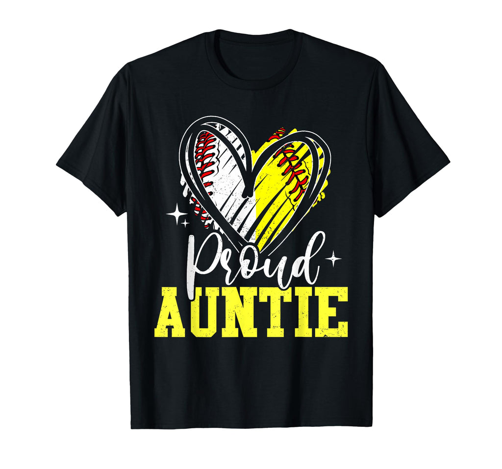 Proud Auntie Baseball Softball T-Shirt - Casual Everyday Wear for Adults - T-Shirt, Sweatshirt, Hoodie