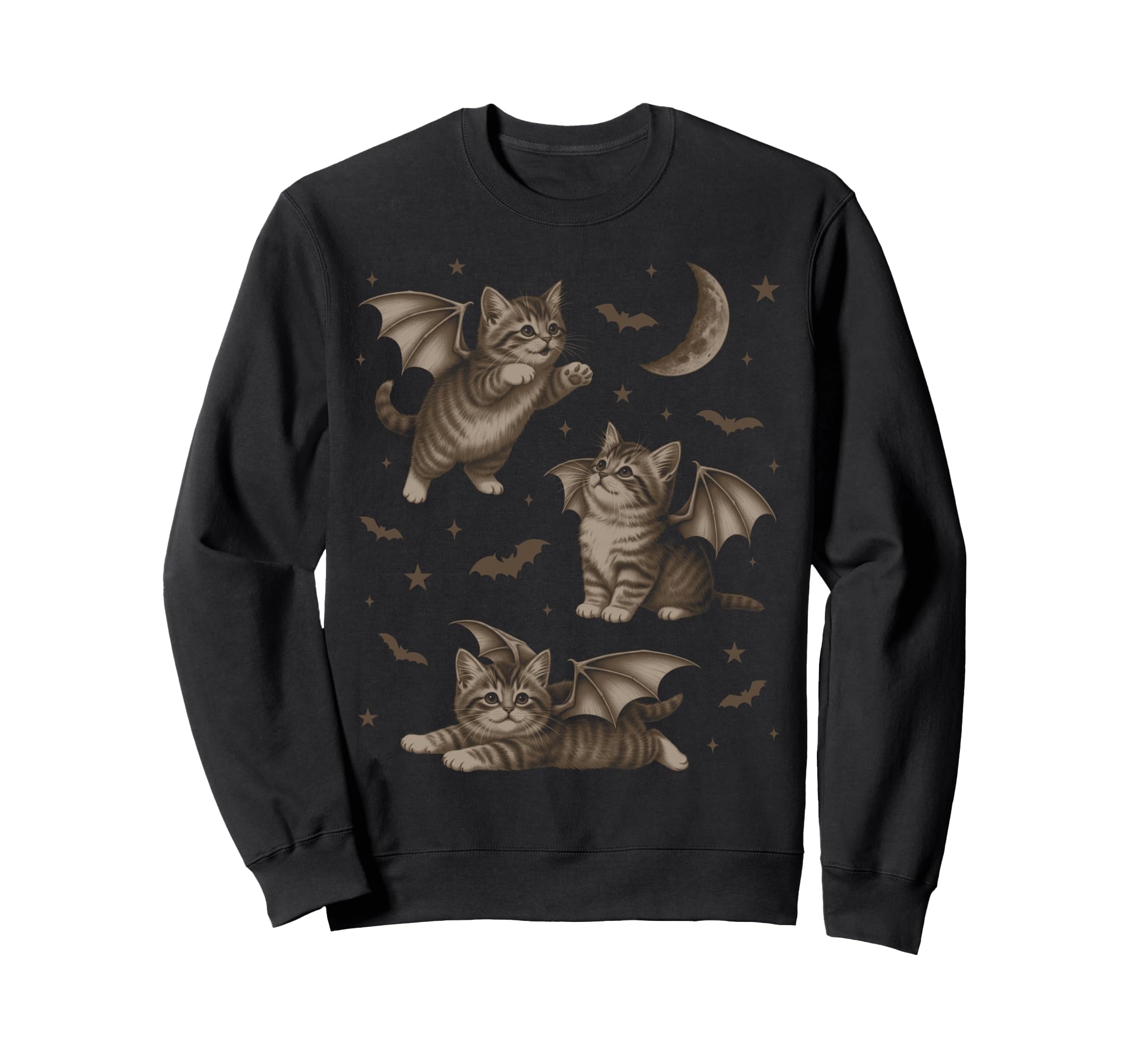 Cat Bat Wing 90S Halloween Fairycore Sweatshirt - Custom Art Print Unisex - T-Shirt, Sweatshirt, Hoodie