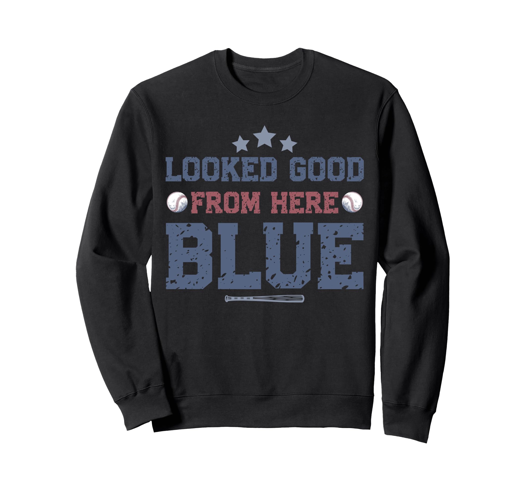 Looked Good From Here Blue Funny Sweatshirt - Minimalist Print for Adults - T-Shirt, Sweatshirt, Hoodie