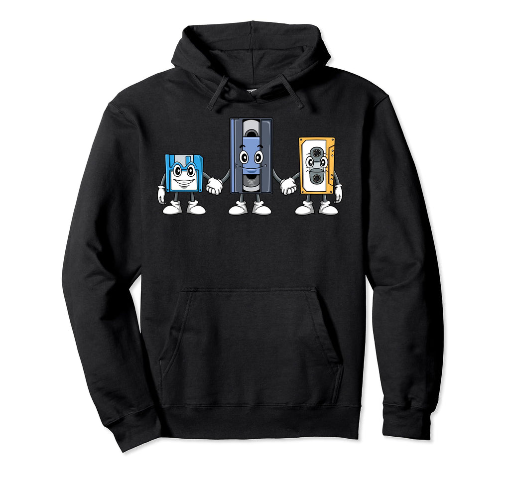 Funny Floppy Disk And Vcr Tape Floppy Hoodie - Graphic Print for Adults - T-Shirt, Sweatshirt, Hoodie