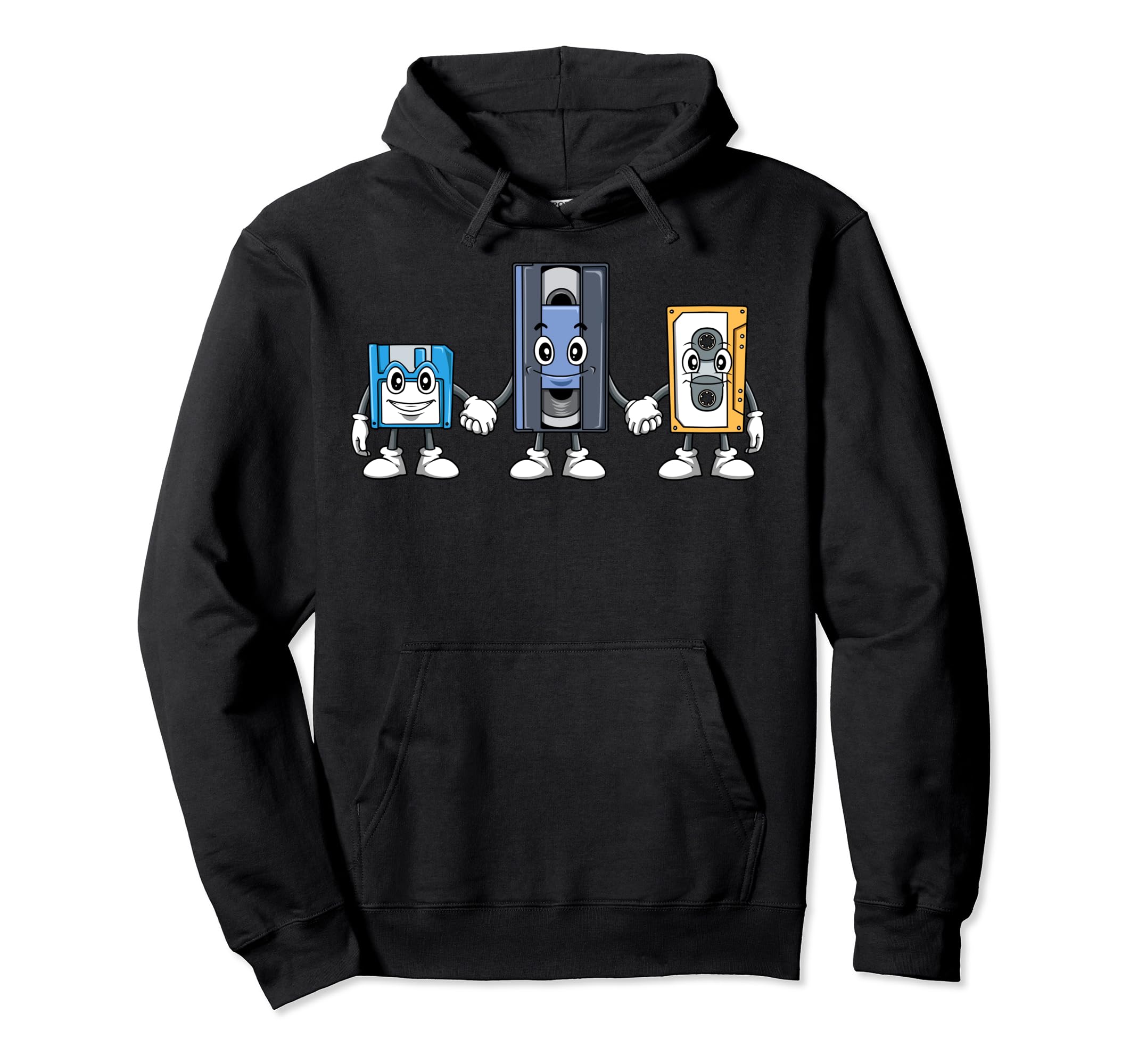 Funny Floppy Disk And Vcr Tape Floppy Hoodie - Graphic Print for Adults - T-Shirt, Sweatshirt, Hoodie
