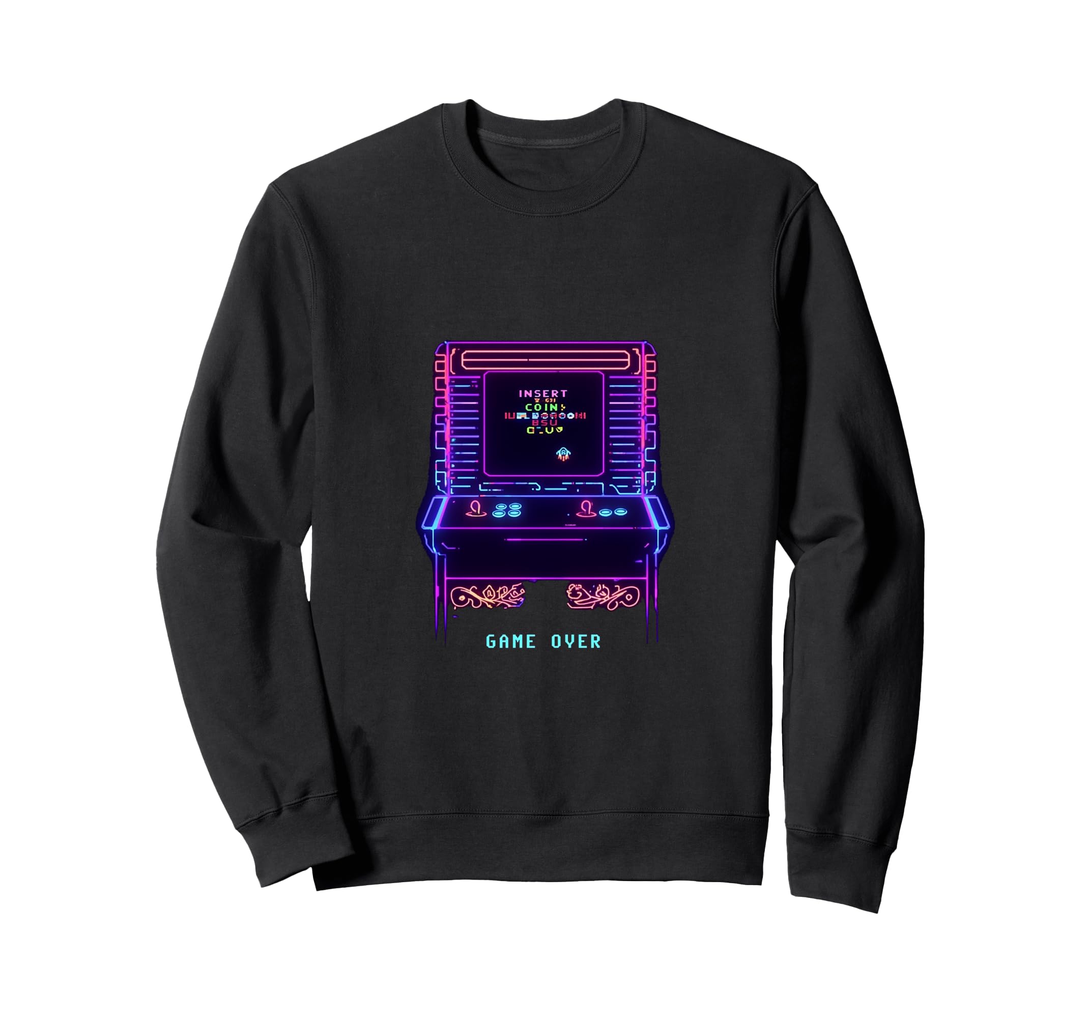 Gaming Arcade Game Over Play Sweatshirt - Custom Art Print Men Women - T-Shirt, Sweatshirt, Hoodie