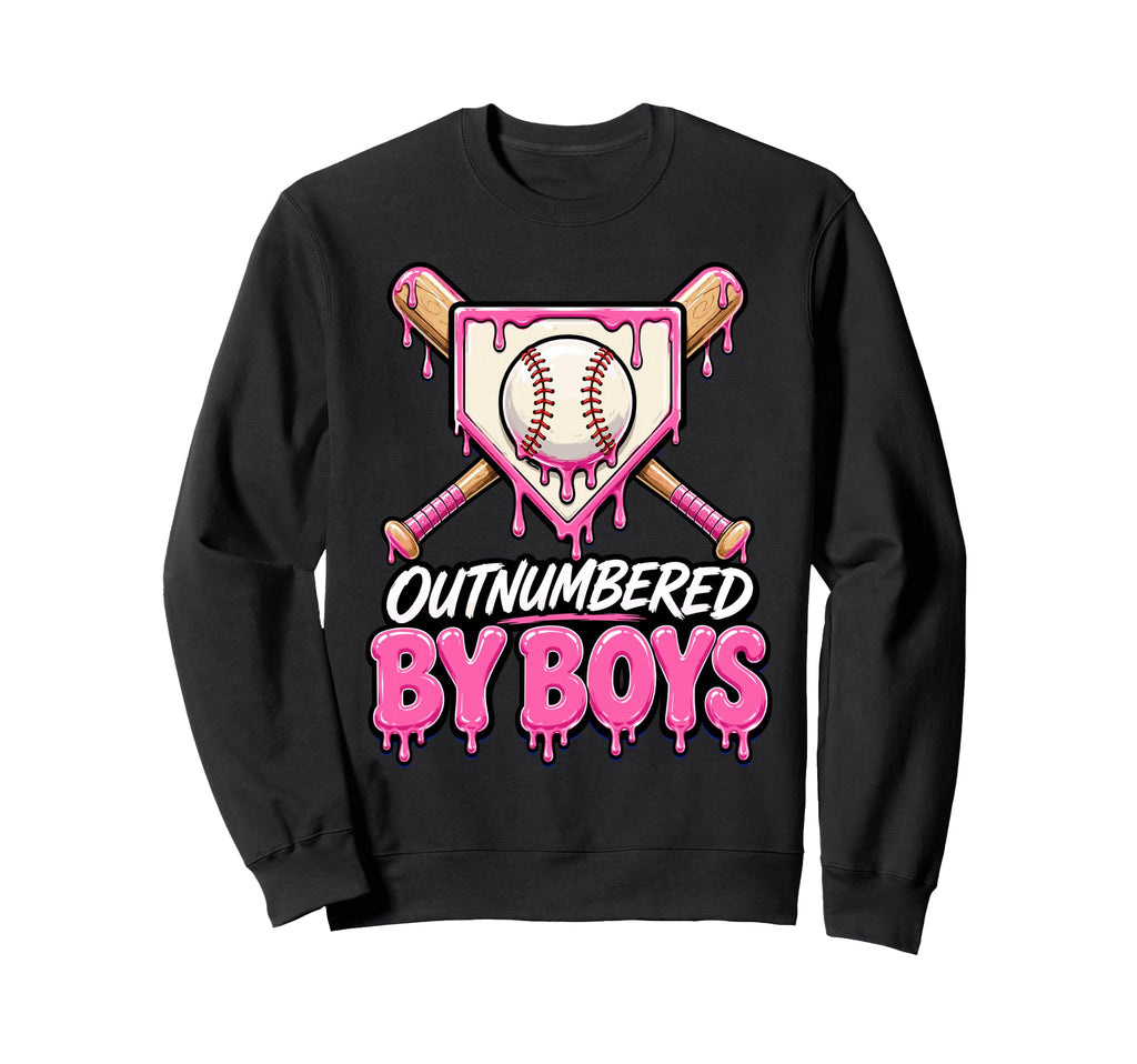 Baseball Mom Funny Outnumbered Drip Sweatshirt - Graphic Print for Adults - T-Shirt, Sweatshirt, Hoodie