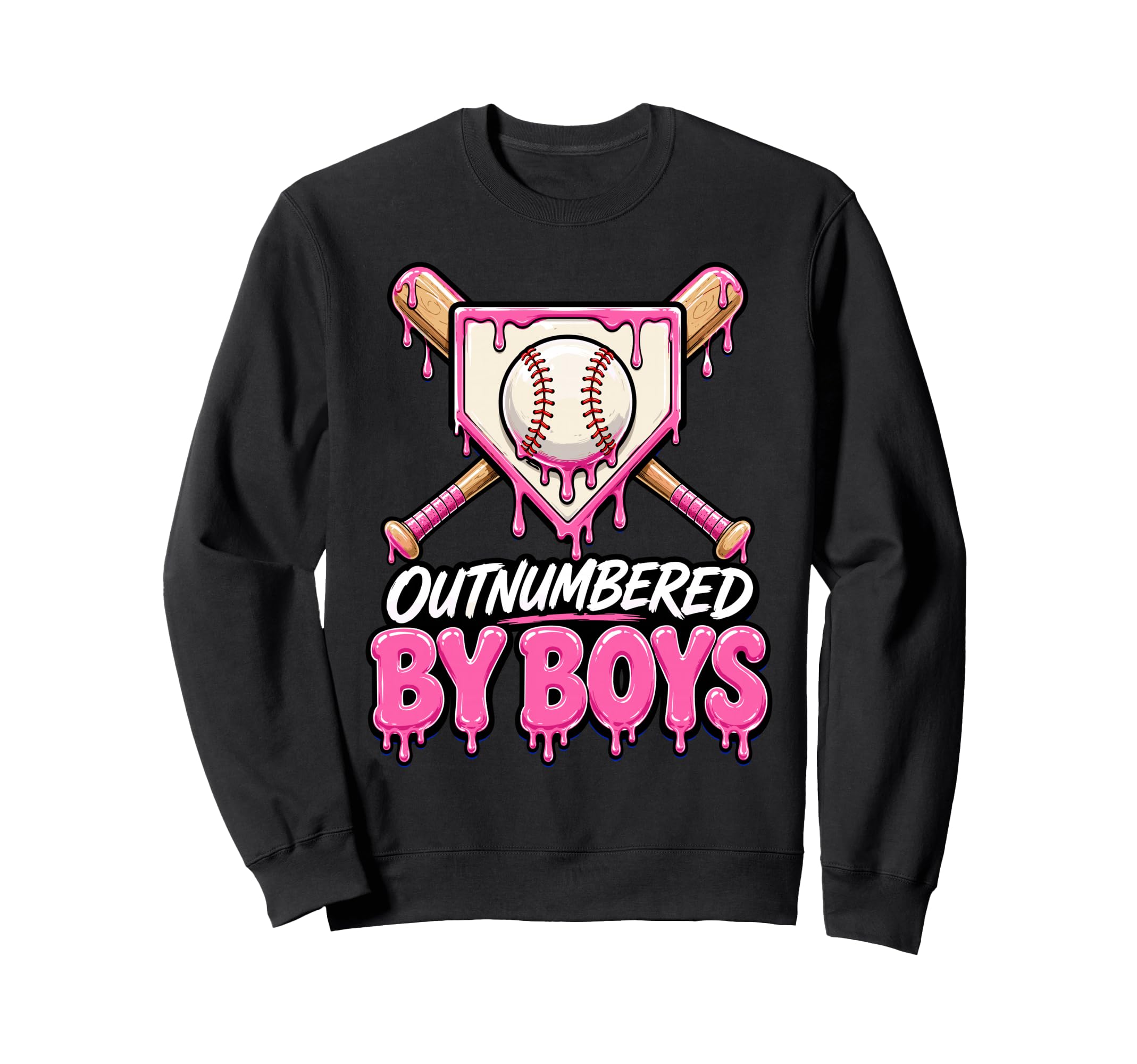 Baseball Mom Funny Outnumbered Drip Sweatshirt - Graphic Print for Adults - T-Shirt, Sweatshirt, Hoodie