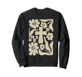 Boho Floral Cross Christian Faith Sweatshirt - Minimalist Print for Adults - T-Shirt, Sweatshirt, Hoodie