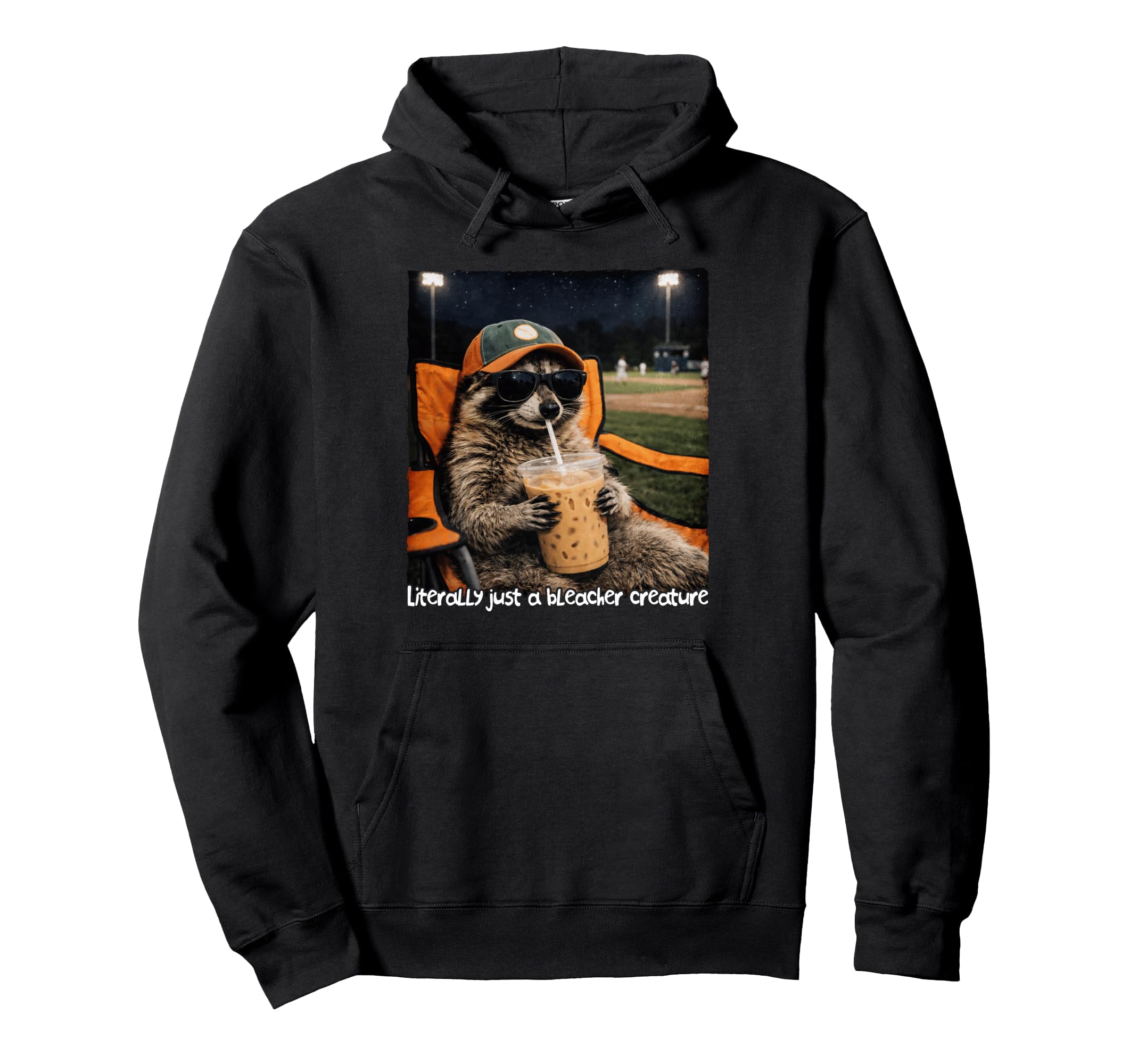 Racoon Lover Baseball Mama Softball Hoodie - Novelty Apparel for Adults - T-Shirt, Sweatshirt, Hoodie