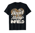 Baseball Mom My Heart Infield Leopard T-Shirt - Aesthetic Graphic Unisex - T-Shirt, Sweatshirt, Hoodie