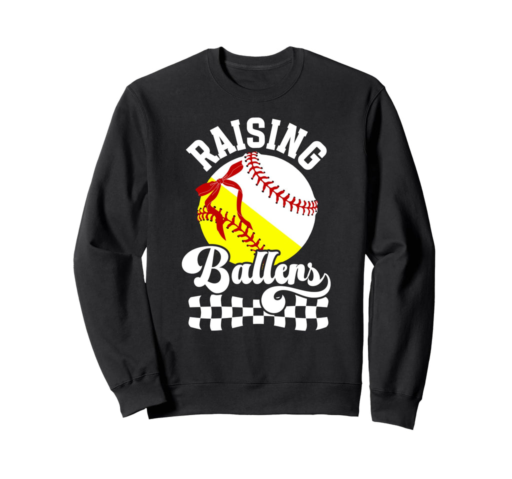 Raising Ballers Proud Baseball Sweatshirt - Fun Novelty Design for Adults - T-Shirt, Sweatshirt, Hoodie